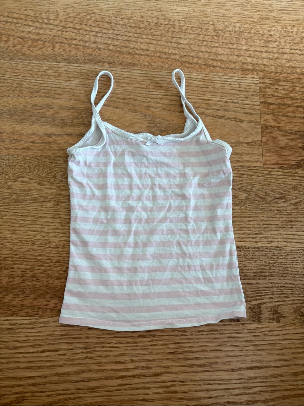Frankie's Bikinis Pink & White Striped Spaghetti Strap Tank